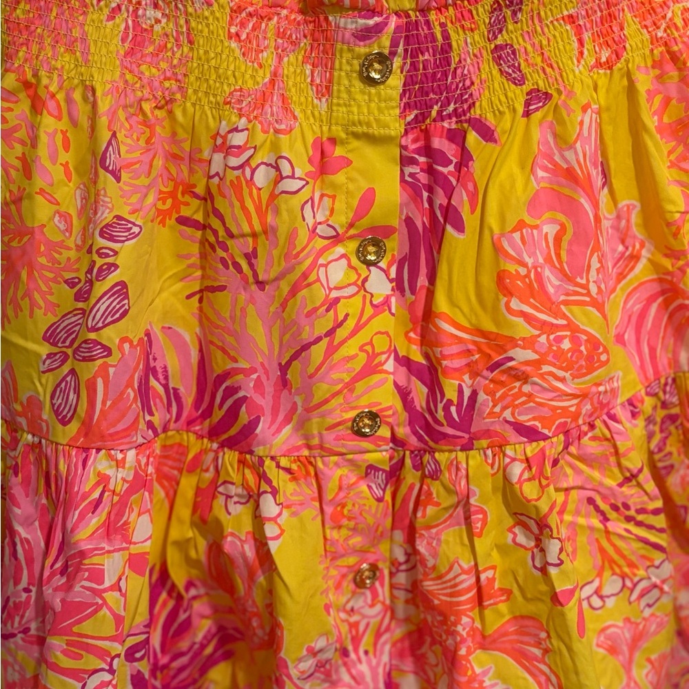 Lilly Pulitzer Pink and Orange Floral Dress (Romper) - Picture 4 of 8